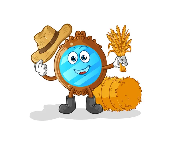 Mirror Farmer Mascot Cartoon Vector — Image vectorielle