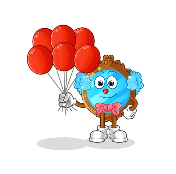 Mirror Clown Balloons Vector Cartoon Character — Stock Vector