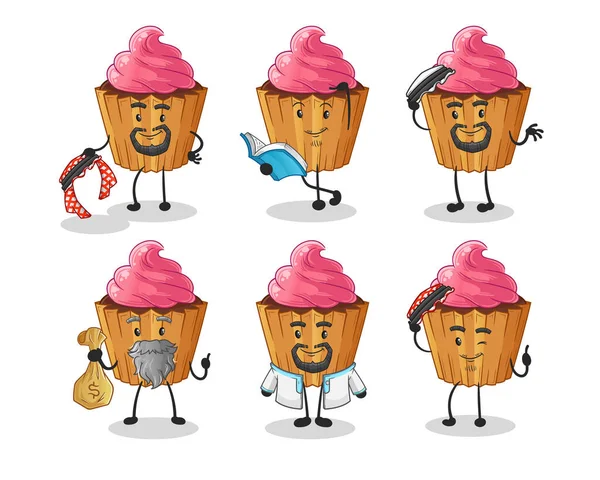 Cupcake Arab Character Cartoon Mascot Vector — ストックベクタ