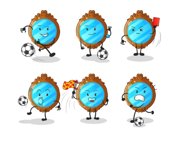 Mirror Football Group Character Cartoon Mascot Vector — Stockový vektor