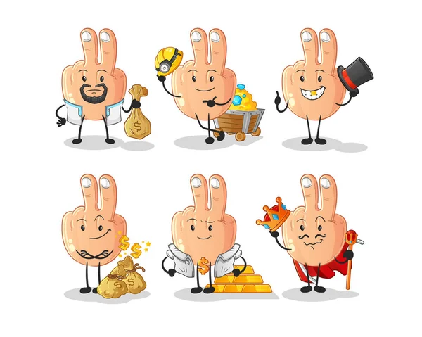 Cartoon Hand Icons Different Situations Vector Illustration Illustrazioni Stock Royalty Free