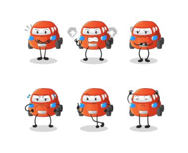 car angry group character. cartoon mascot vector