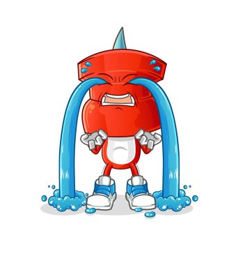 push pin head cartoon crying illustration. character vector