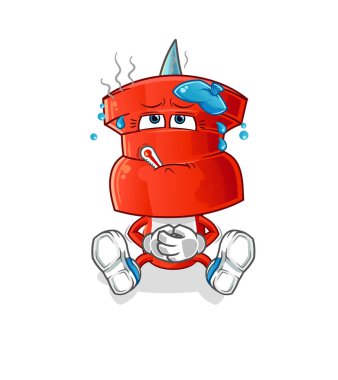 push pin head cartoon sick vector. cartoon character