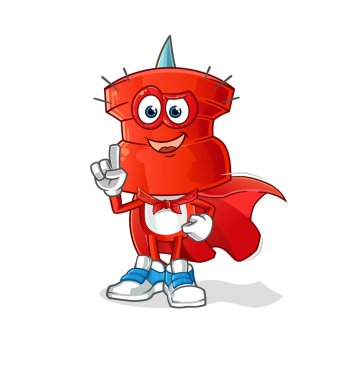 push pin head cartoon heroes vector. cartoon character