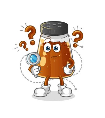pepper powder searching illustration. character vector