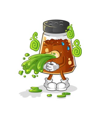 pepper powder throw up cartoon. cartoon mascot vector