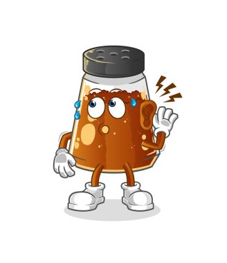 pepper powder eavesdropping vector. cartoon character