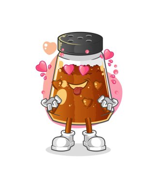 pepper powder fallin love vector. cartoon character