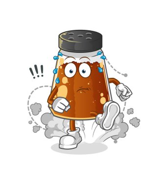 pepper powder running illustration. character vector