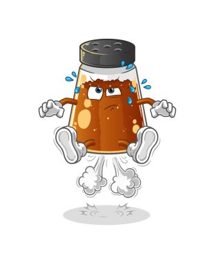 pepper powder fart jumping illustration. character vector