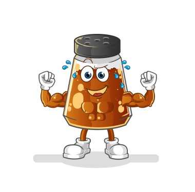 pepper powder muscular cartoon. cartoon mascot vector