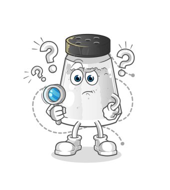 salt shaker searching illustration. character vector