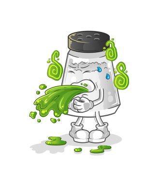 salt shaker throw up cartoon. cartoon mascot vector
