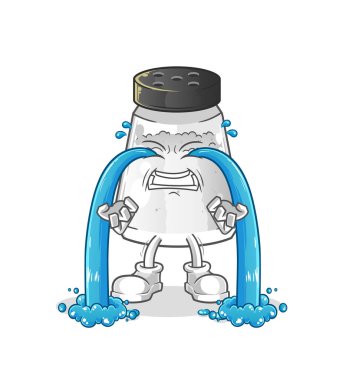 salt shaker crying illustration. character vector
