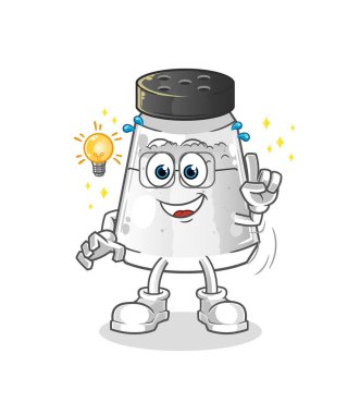 salt shaker got an idea cartoon. mascot vector