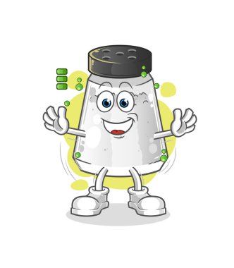 salt shaker full battery character. cartoon mascot vector