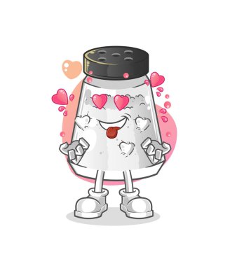 salt shaker fallin love vector. cartoon character