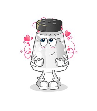 salt shaker shy vector. cartoon character
