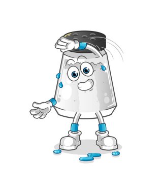 salt shaker stretching character. cartoon mascot vector