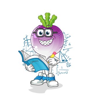 turnip head cartoon geek. cartoon mascot vector