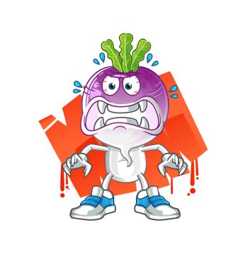 turnip head cartoon monster vector. cartoon character