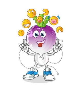 turnip head cartoon laugh and mock character. cartoon vector