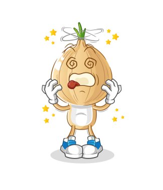 garlic head cartoon dizzy mascot. cartoon vector