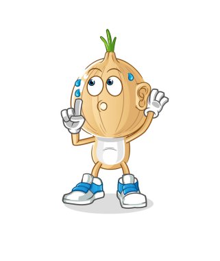 garlic head cartoon eavesdropping vector. cartoon character