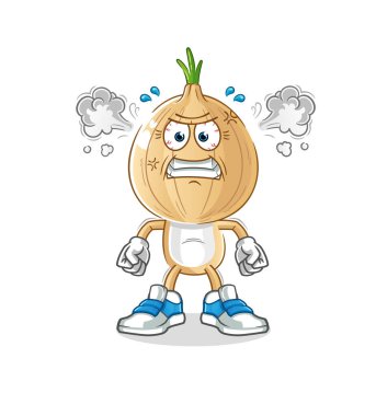 garlic head cartoon very angry mascot. cartoon vector