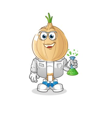 garlic head cartoon scientist character. cartoon mascot vector
