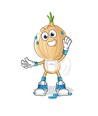 garlic head cartoon stretching character. cartoon mascot vector