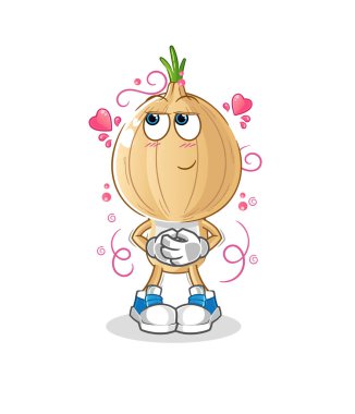 garlic head cartoon shy vector. cartoon character