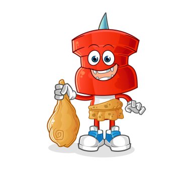 push pin head cartoon ancient. cartoon mascot vector