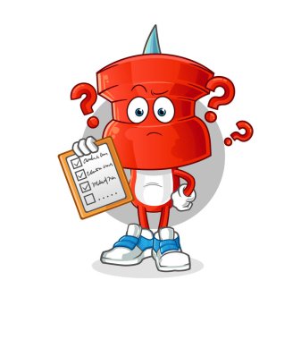 push pin head cartoon schedule list vector. cartoon character
