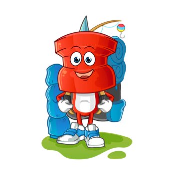 push pin head cartoon go camping mascot. cartoon vector