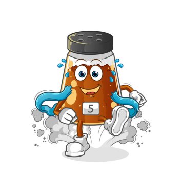 pepper powder runner character. cartoon mascot vector