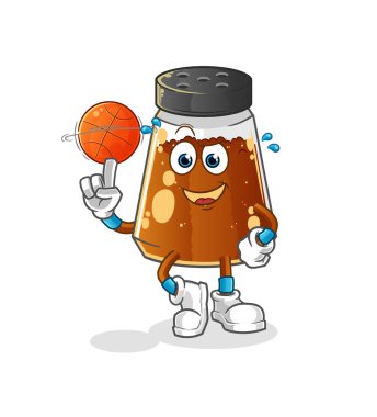 pepper powder playing basket ball mascot. cartoon vector