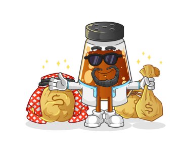 pepper powder rich arabian mascot. cartoon vector