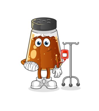 pepper powder sick in IV illustration. character vector