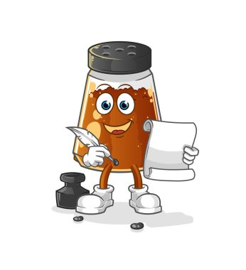 pepper powder writer vector. cartoon character
