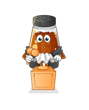 pepper powder judge holds gavel. character vector
