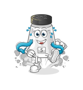 salt shaker runner character. cartoon mascot vector