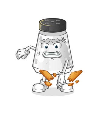 salt shaker karate mascot. cartoon vector