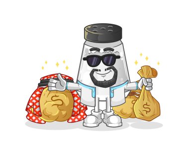 salt shaker rich arabian mascot. cartoon vector