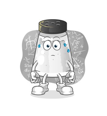 salt shaker thinking hard vector. cartoon character