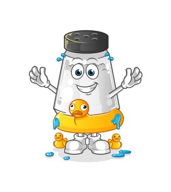 salt shaker with duck buoy cartoon. cartoon mascot vector
