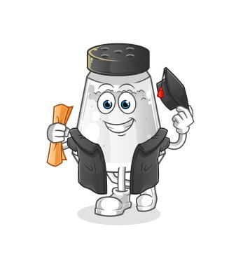salt shaker graduation vector. cartoon character