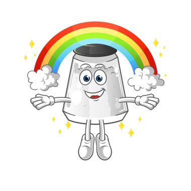 salt shaker with a rainbow. cartoon vector