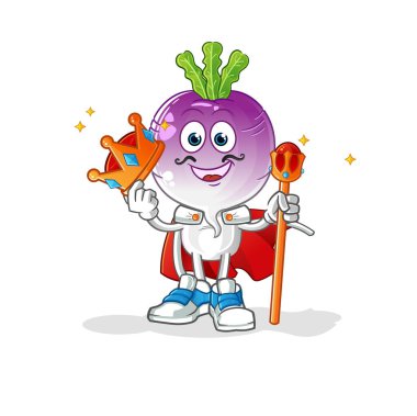 turnip head cartoon king vector. cartoon character